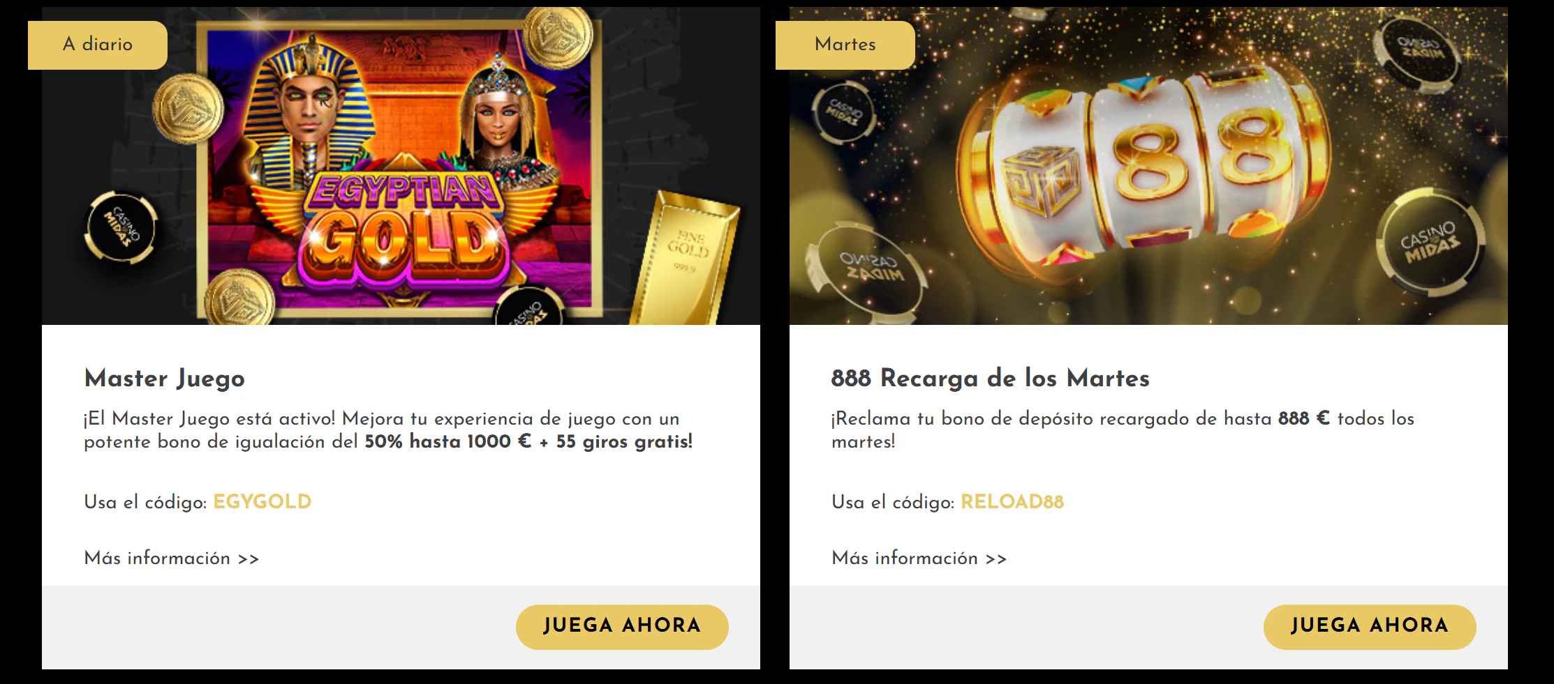 Promociones de Midas Casino